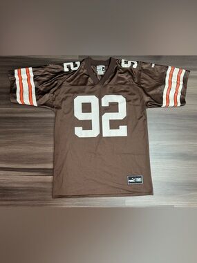 Vintage Puma Courtney Brown C.Brown #92 Cleveland Browns NFL Home Jersey Men’s M